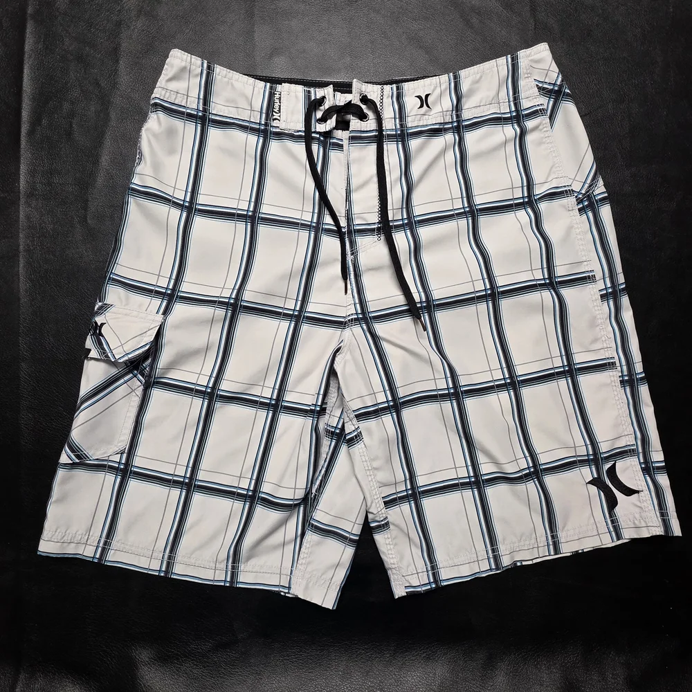 Hurley Men’s White Plaid Board Shorts - Summer 2009